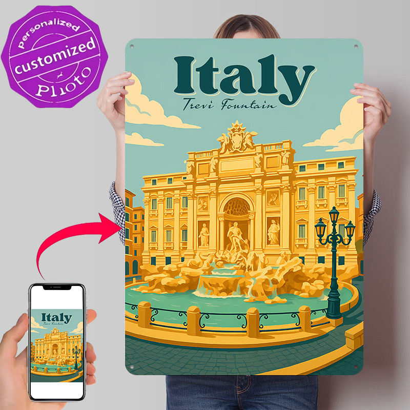 Travel Accessories Italy - Italy Trevi Fountain Travel Metal Poster