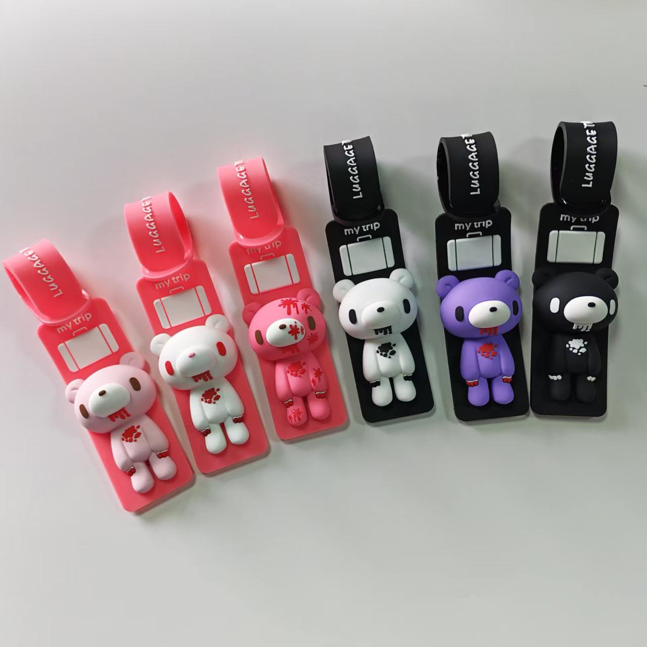 Luggage Strap Belt - Cute Cartoon Bear Silicone Luggage Tag,