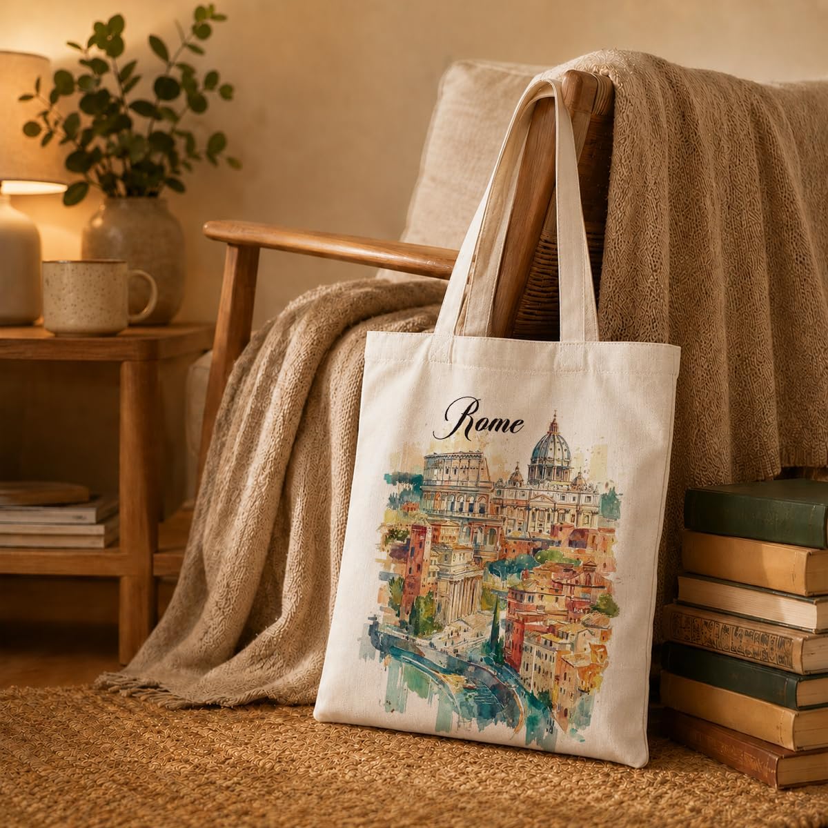 Rome Watercolor Canvas Tote Ba - Travel Accessories Italy review and price