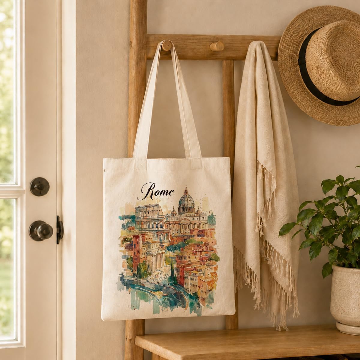 Rome Watercolor Canvas Tote Ba - Travel Accessories Italy review and price