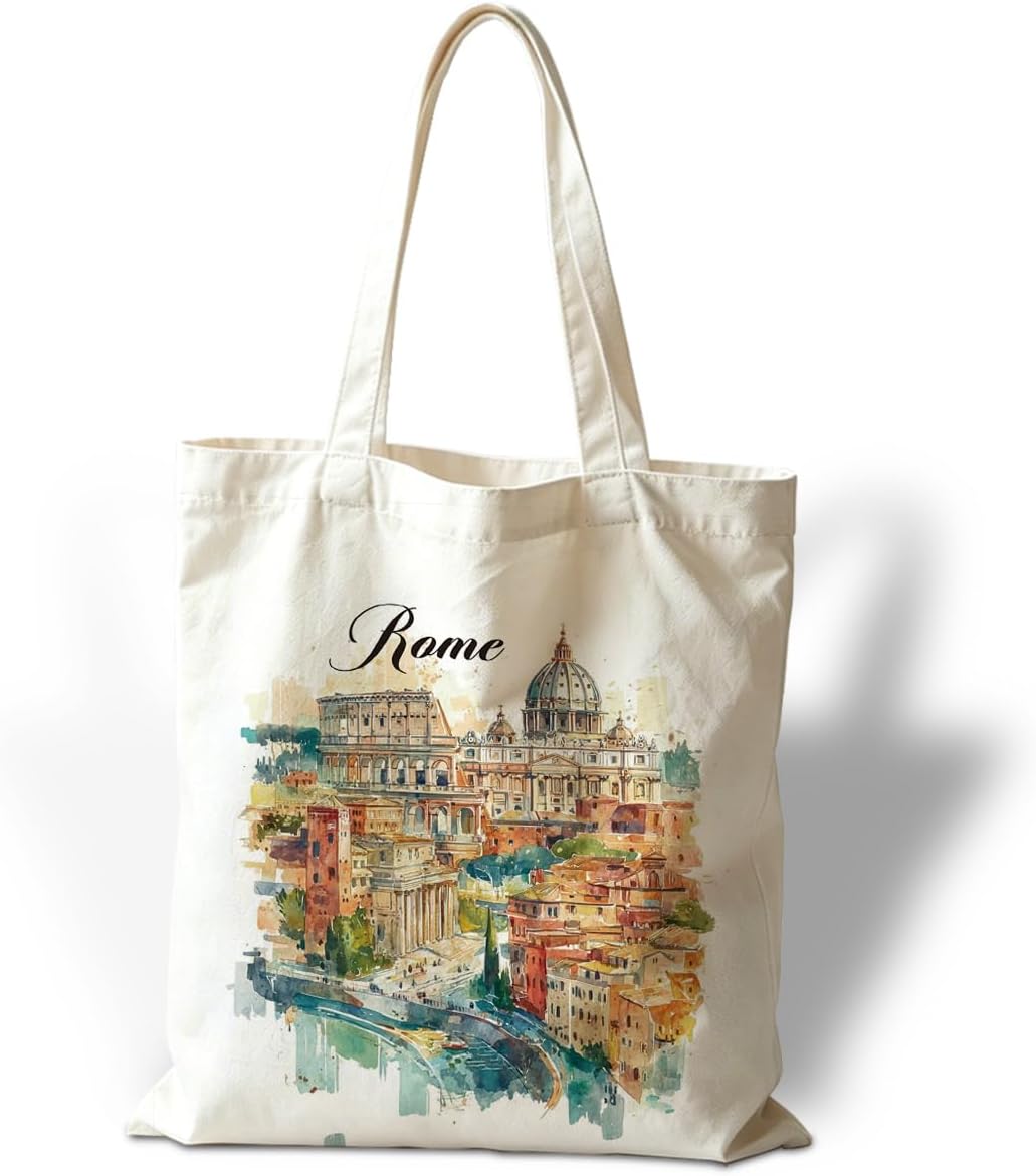 Rome Watercolor Canvas Tote Ba - Travel Accessories Italy review and price