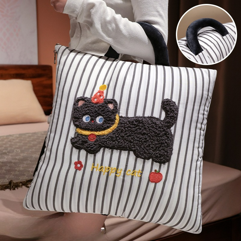 Cartoon Striped Pillow Blanket - Travel Pillow Inflatable review and price